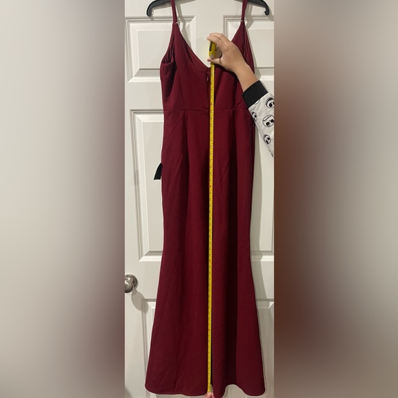 Lulu’s Mermaid Maxi Scoop Back Burgundy Evening Party Dress Size Medium NEW - Picture 6 of 8
